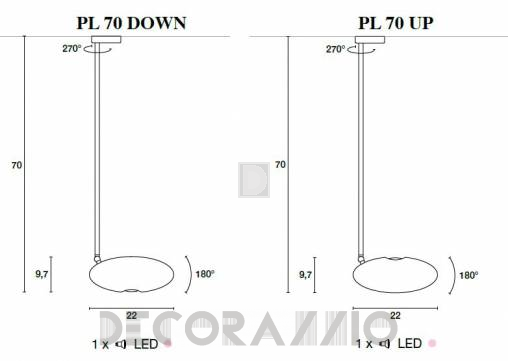 Светильник  потолочный  (Светильник) Light4 Peanut - peanut PL 70 DOWN