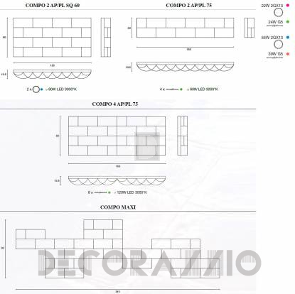 Светильник  настенный накладной (Бра) Light4 Brick - brick compo MAXI