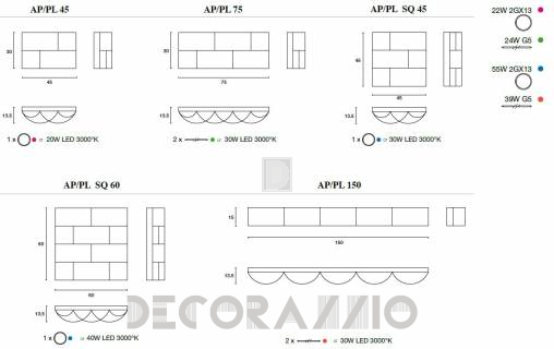 Светильник  потолочный/настенный накладной (Светильник) Light4 Brick - brick AP/PL 45