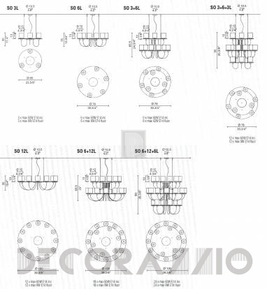 Светильник  потолочный подвесной (Люстра) Light4 Silhouette - silhouette SO 3+6L