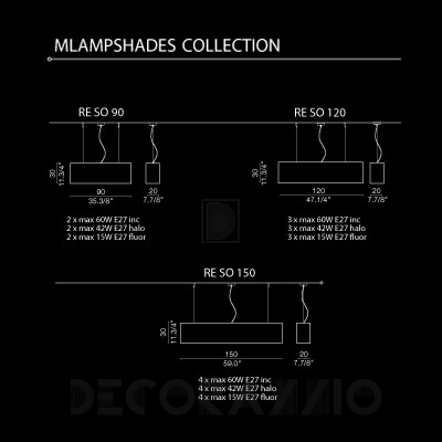 Светильник  потолочный подвесной (Люстра) Light4 Ampshades - ampshades RE SO 120