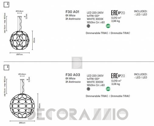 Светильник  потолочный подвесной (Люстра) Fabbian Giro - F30 A01 21