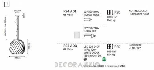 Светильник  потолочный подвесной (Люстра) Fabbian Lamas - F24 A01 01