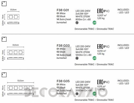 Светильник  настенный накладной (Бра) Fabbian Quarter - F38 G01 02