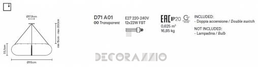 Светильник  потолочный подвесной (Люстра) Fabbian Toroidale - D71 A01 00