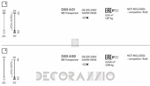 Светильник  потолочный подвесной (Люстра) Fabbian Vicky - D69 A01 00