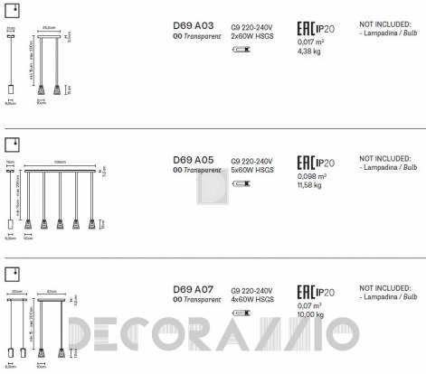 Светильник  потолочный подвесной (Люстра) Fabbian Vicky - D69 A05 00