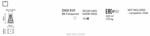 Светильник  потолочный накладной (Светильник потолочный) Fabbian Vicky - D69 E01 00