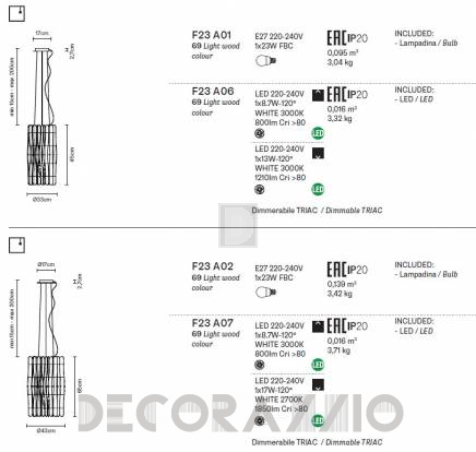 Светильник  потолочный подвесной (Люстра) Fabbian Stick - F23 A01 69