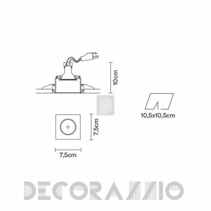 Светильник  потолочный врезной (Светильник точечный) Fabbian Tools - F19 F01 01