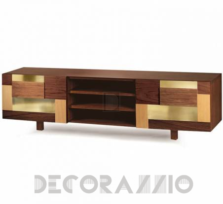 ТВ-аудио стойка Mambo Unlimited Ideas Form - form-tv-bench-walnut-brass