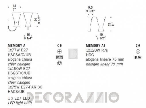 Светильник  настенный  (Светильник) De Majo Memory - memory A