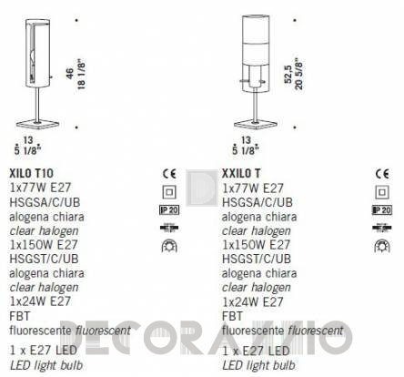 Светильник  настольный (Настольная лампа) De Majo Xilo-Xxilo - xilo T10