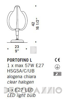 Светильник  настольный (Настольная лампа) De Majo Portofino - PORTOFINO L