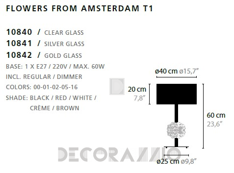 Светильник  настольный (Настольная лампа) Ilfari Flowers From Amsterdam - 10841