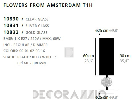 Светильник  настольный (Настольная лампа) Ilfari Flowers From Amsterdam - 10832