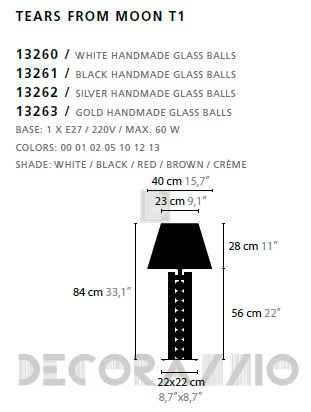 Светильник  настольный (Настольная лампа) Ilfari Tears From Moon - 13263