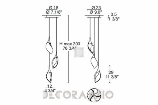 Светильник  потолочный подвесной (Люстра) Leucos Nia - 0004444