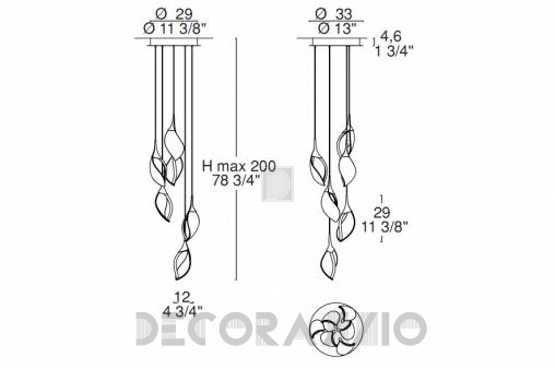 Светильник  потолочный подвесной (Люстра) Leucos Nia - 0004403