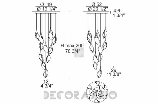 Светильник  потолочный подвесной (Люстра) Leucos Nia - 0004404