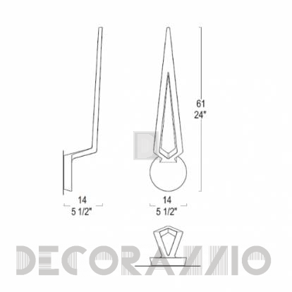 Светильник  настенный накладной (Бра) Leucos Flecha - 0003788