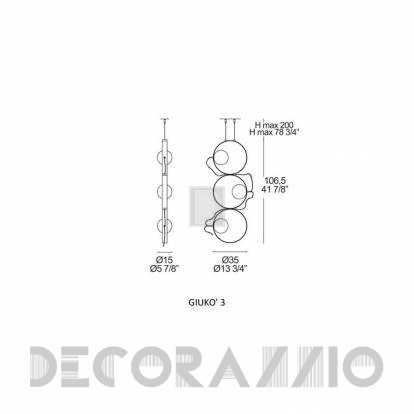 Светильник  потолочный подвесной (Люстра) Leucos Giuko - 0002105