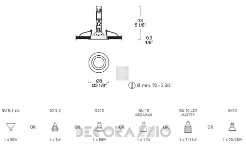 Светильник  потолочный врезной (Светильник точечный) Leucos SD - 0001087