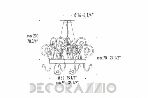 Светильник  потолочный подвесной (Люстра) Leucos Aspid - 0003301