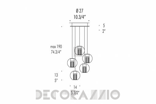 Светильник  потолочный подвесной (Люстра) Leucos Fairy - 0003282