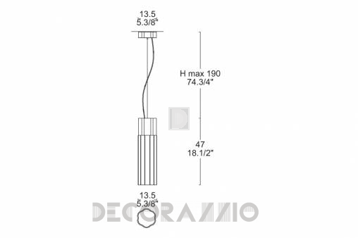 Светильник  потолочный подвесной (Люстра) Leucos Reed - 0002380