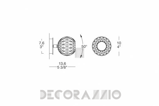 Светильник  настенный накладной (Бра) Leucos Sunlight - 0002686