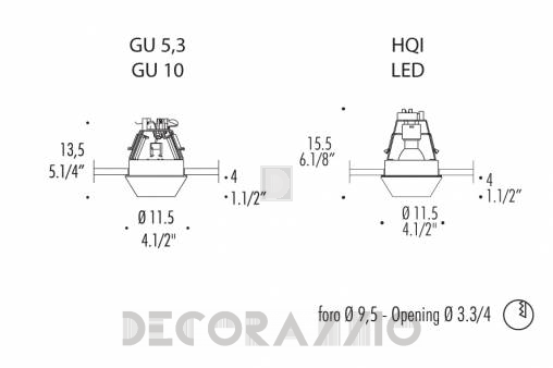 Светильник  потолочный врезной (Светильник точечный) Leucos Igea - 0002966