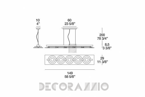 Светильник  потолочный подвесной (Люстра) Leucos O-Sound - 0001515