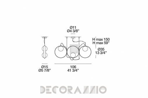 Светильник  потолочный подвесной (Люстра) Leucos Giuko - 0001510