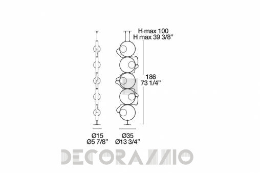 Светильник  напольный подвесной (Люстра) Leucos Giuko - 0002067