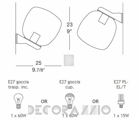 Светильник  настенный накладной (Бра) Leucos Omega - 0000247