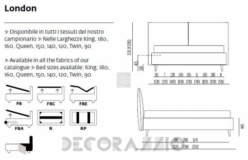 Кровать односпальная Noctis London - XLT2504H27SR