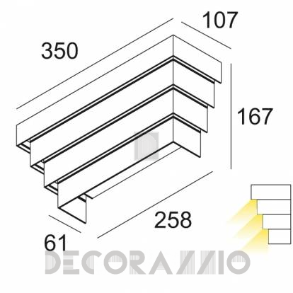 Светильник  настенный накладной (Бра) Delta Light KASKADE - 405 35 30 93 ED1 W