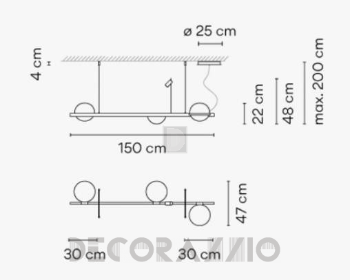 Светильник  потолочный подвесной (Люстра) Vibia Palma - 3734