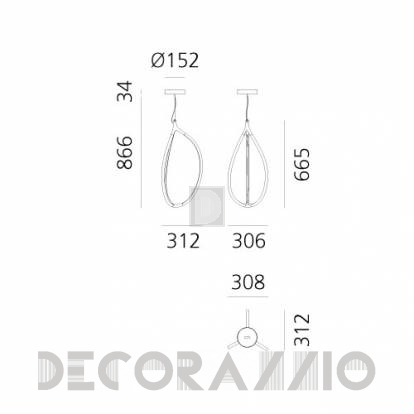 Светильник  потолочный подвесной (Люстра) Artemide Arrival - arrival-suspension