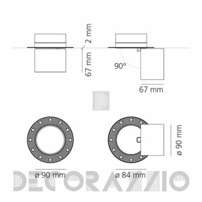 Светильник  потолочный врезной (Спот) Artemide Hoy - hoy-semirecessed-adjustable-white