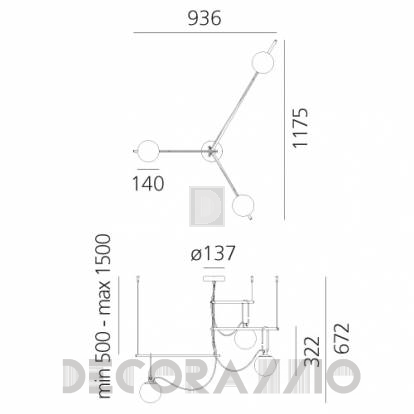 Светильник  потолочный подвесной (Люстра) Artemide nh1217 - 1276010A