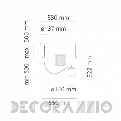 Светильник  потолочный подвесной (Люстра) Artemide nh1217 - 1272010A