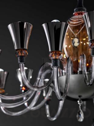 Светильник  потолочный подвесной (Люстра) Euroluce Audrey - audrey-L8+8-amber