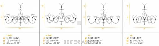 Светильник  потолочный подвесной (Люстра) Euroluce Audrey - audrey-L8+8-amber