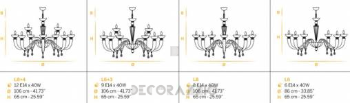 Светильник  потолочный подвесной (Люстра) Euroluce Dahlia - dahlia-L8+4-brown