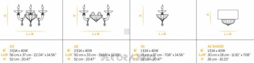 Светильник  настенный накладной (Бра) Euroluce Dahlia - dahlia-A1-shade