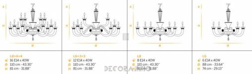 Светильник  потолочный подвесной (Люстра) Euroluce Desiderio - desiderio-L8+4+4-viridian