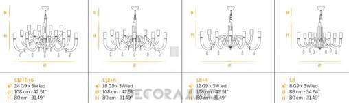 Светильник  потолочный подвесной (Люстра) Euroluce Iceberg - iceberg-L12+6+6