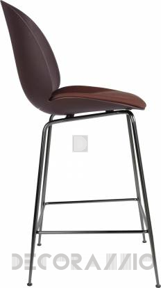 Стул барный Gubi Beetle Counter Chair - 65_BlackChrome_DarkPink_Steelcut